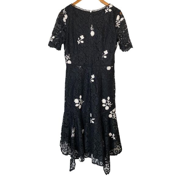 Black Lace Whimsigoth Witchy Goth Dark Romantic Fairy Grunge Sheer Size 10 - Picture 5 of 9